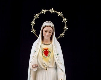 Estatua del Sagrado Corazón de María, Inmaculado Corazón de María, Sagrado Corazón, Inmaculada María, Arte Católico, Regalo Religioso
