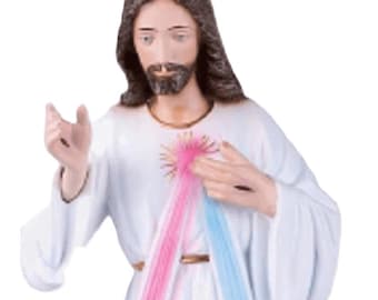 Statue Jésus Christ Miséricordieux, Figurine Religieuse Jésus Christ Miséricordieux Peinture Classique, Statue Jésus Christ Miséricordieux