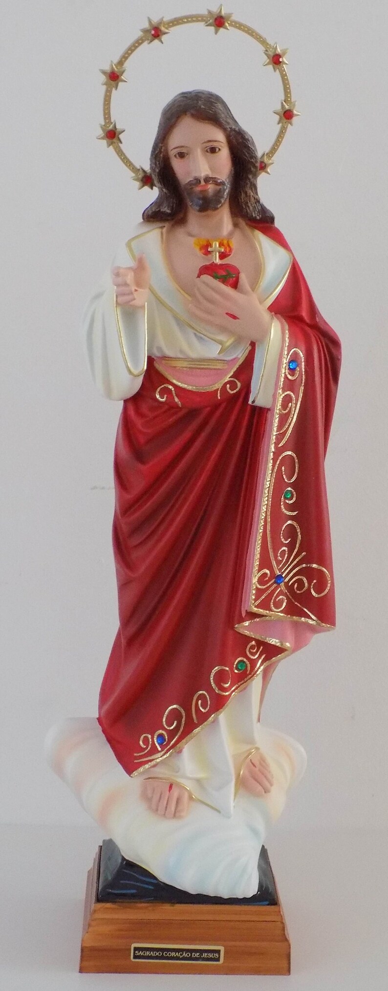 Statue Sacred Heart Jesus, Immaculate Heart of Jesus Statue, Sacred
