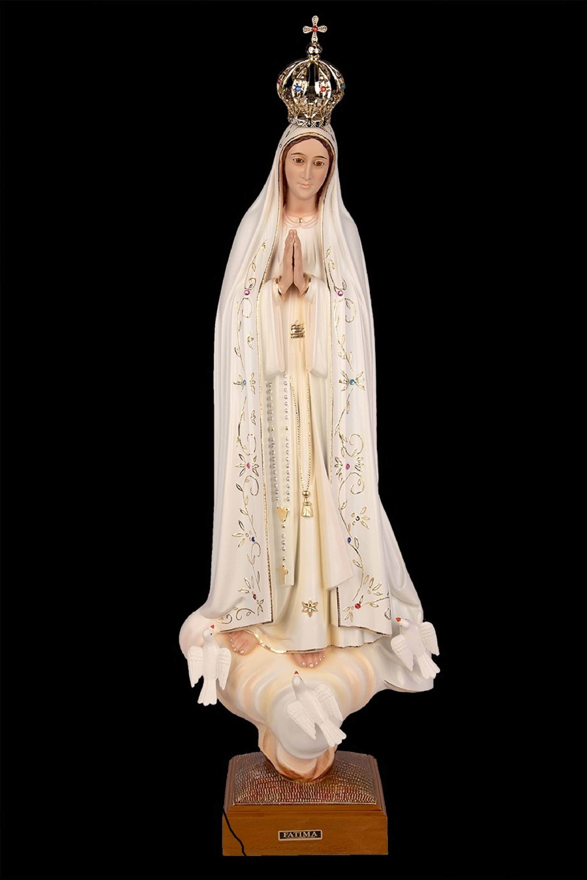Statue of Our Lady of Fatima Classic Paint, Virgin Mary Statue, Our Lady Religious Figurine Classic Big Size, Religious Gift, Sacred Art