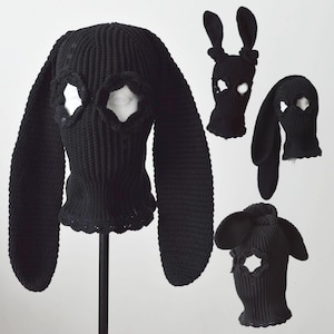 Custom Crochet Bunny Balaclava Ski Mask Women Men Knitted Cute - Etsy