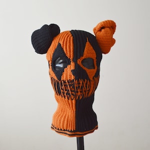 Custom Joker Bunny Ears Ski Mask Crochet Creepy Clown Rabbit Hat for ...