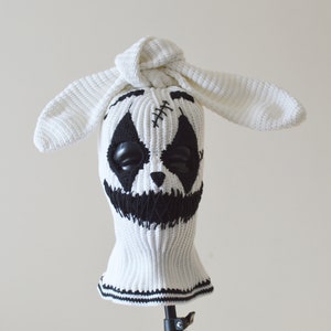 Custom Joker Bunny Ears Ski Mask 3 Holes Crochet Creepy Clown Rabbit ...