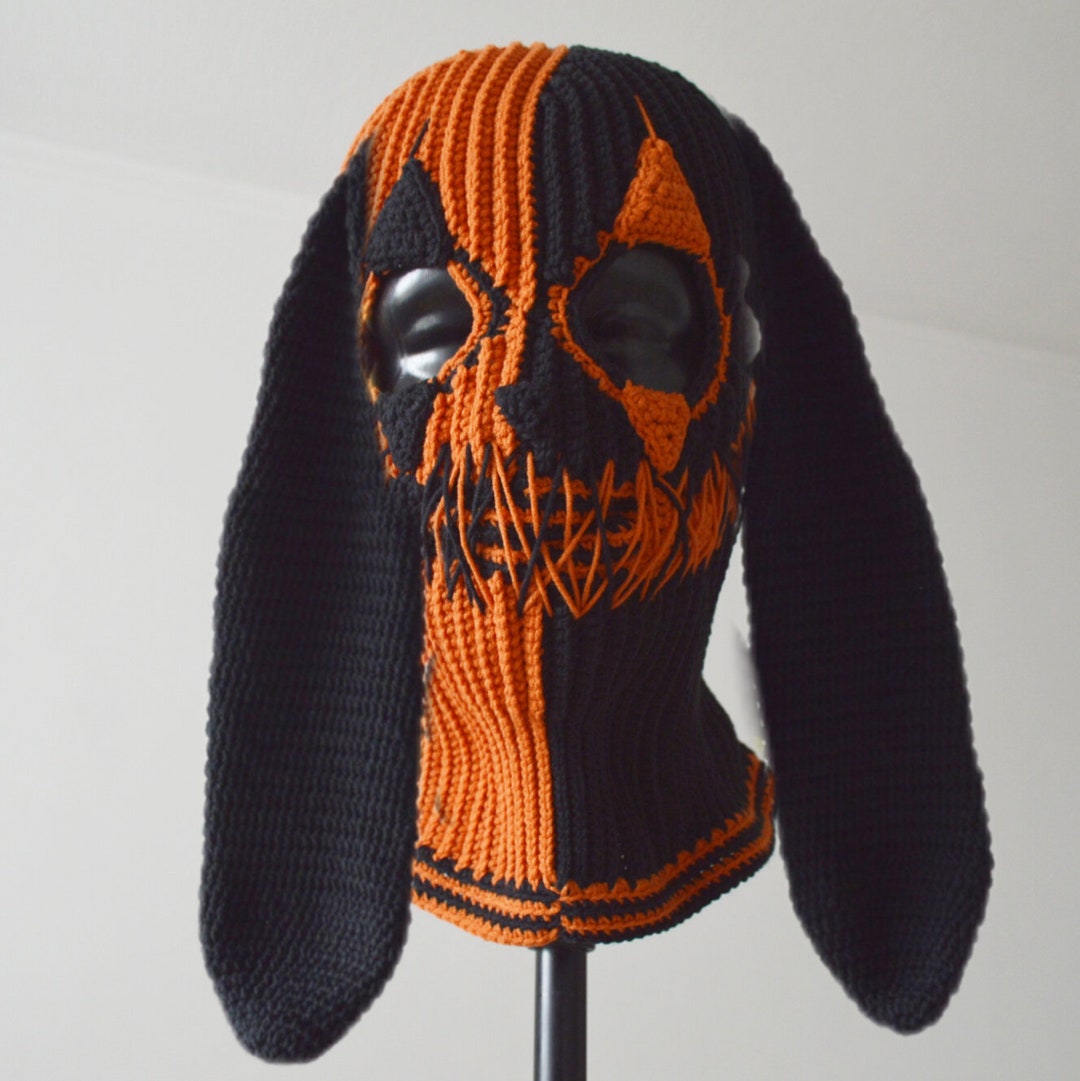 Custom Joker Bunny Ears Ski Mask Crochet Creepy Clown Rabbit - Etsy