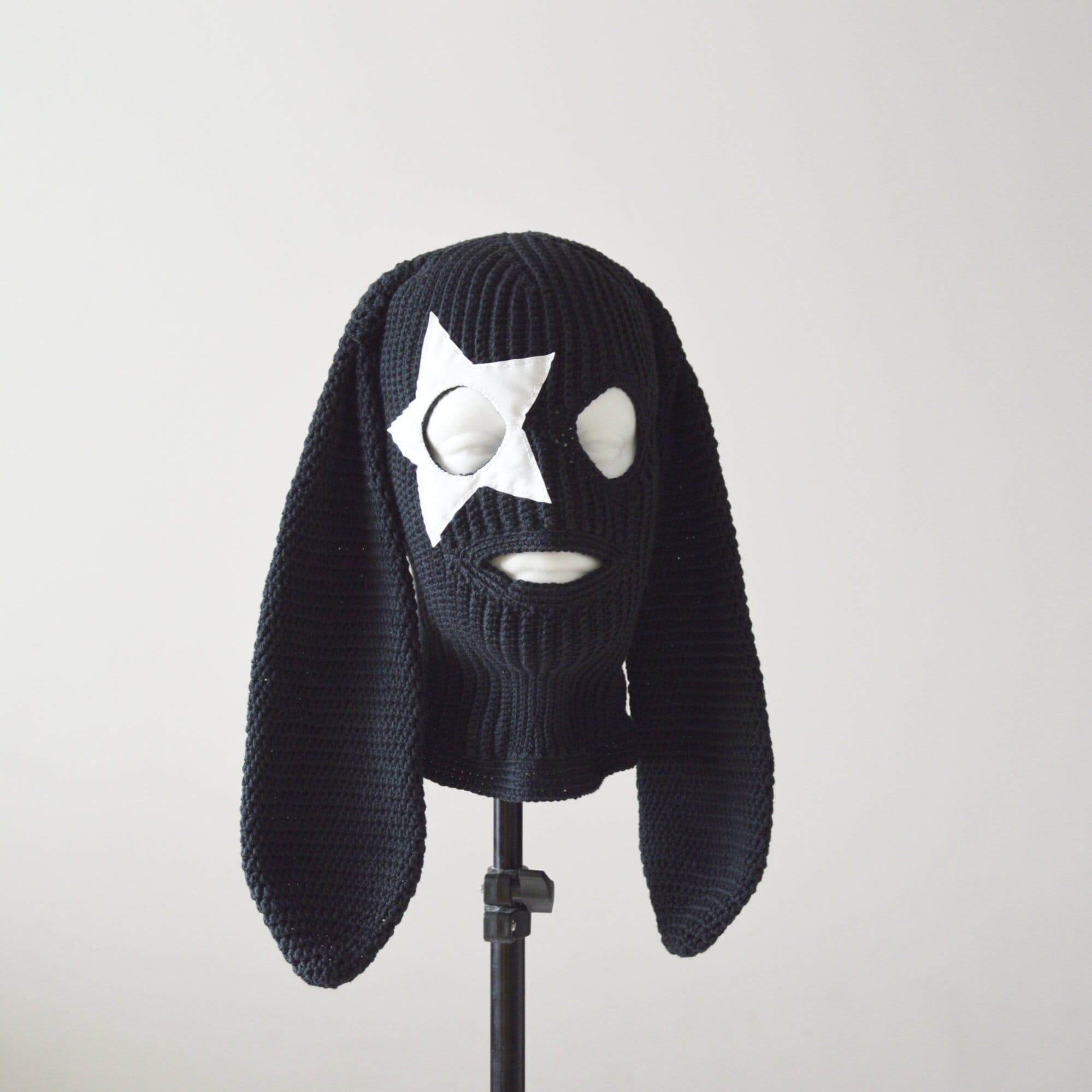 Custom Crochet Bunny Balaclava Star Full Face Mask Rabbit Ear
