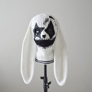 Custom Bunny Ears Ski Mask 3 Holes With Star Crocheted Creepy Joker ...