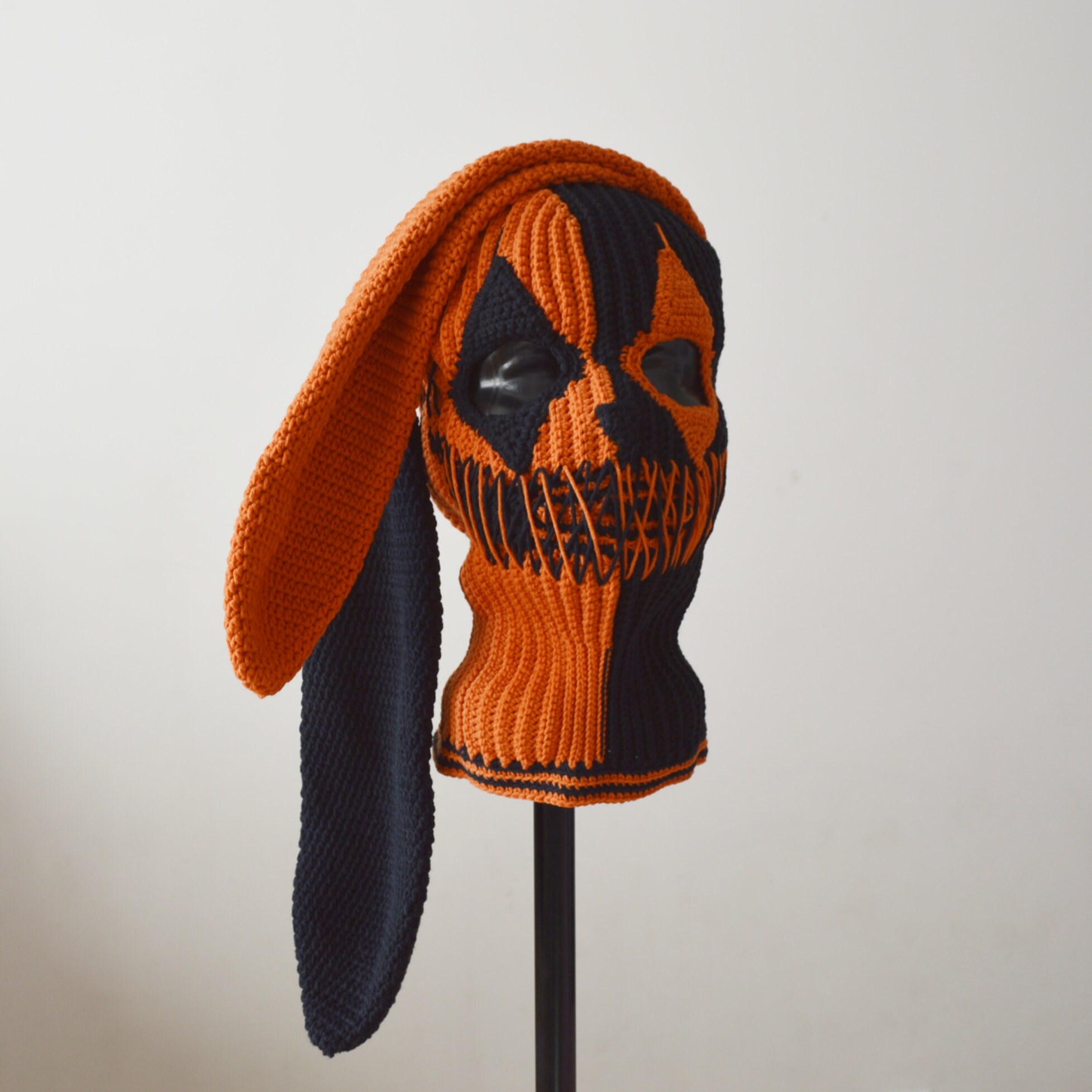 Custom Knit Clown Bunny Balaclava 3 Holes Creepy Mask Rabbit