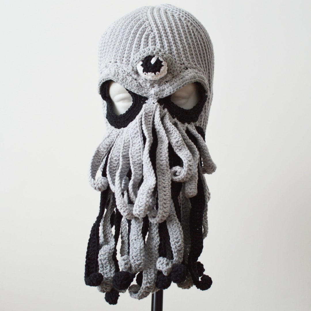 Custom Crochet Octopus Balaclava Men Women 3 Hole. Knit Cool