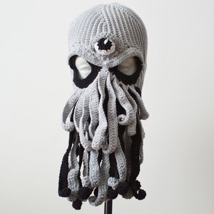 Individuell gehäkelte Octopus Balaclava Männer Frauen 3 Loch. Coole Cthulhu Tentakel Skimaske Mütze stricken