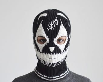 Benutzerdefinierte gehäkelte Sturmhaube Clown Joker Horror Ski Maske Schädel Outfit Erwachsene