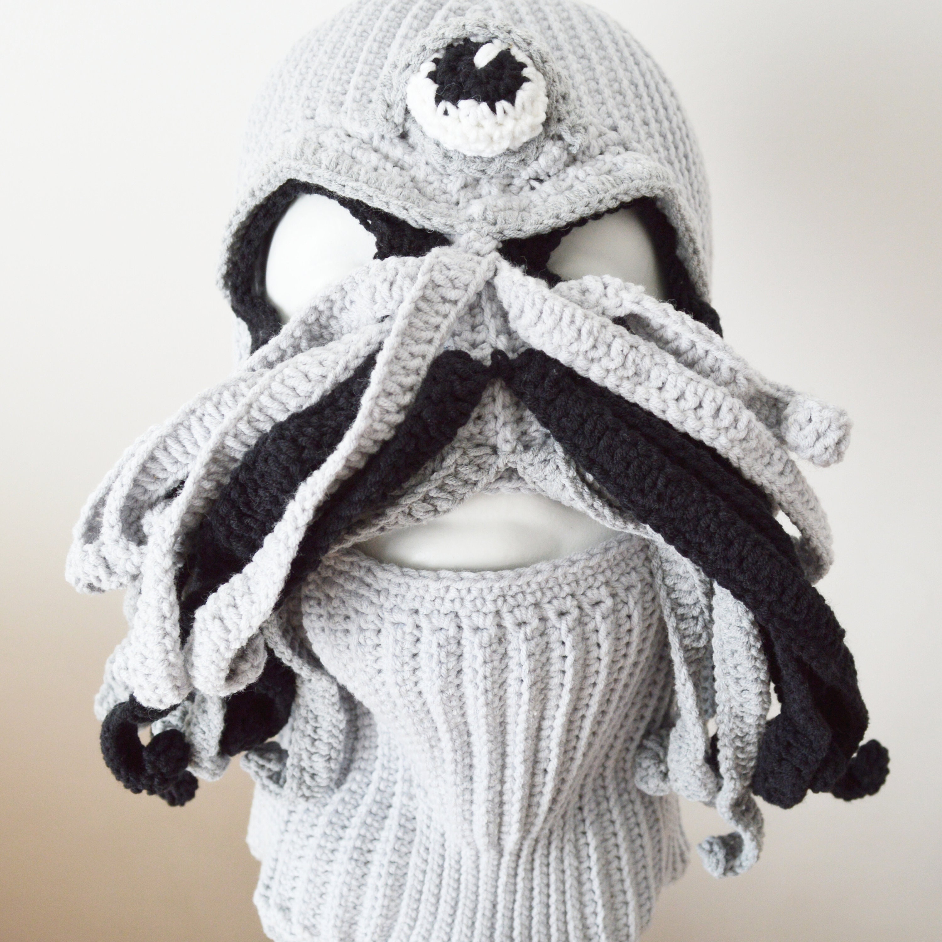 Custom Crochet Octopus Balaclava Men Women 3 Hole. Knit Cool