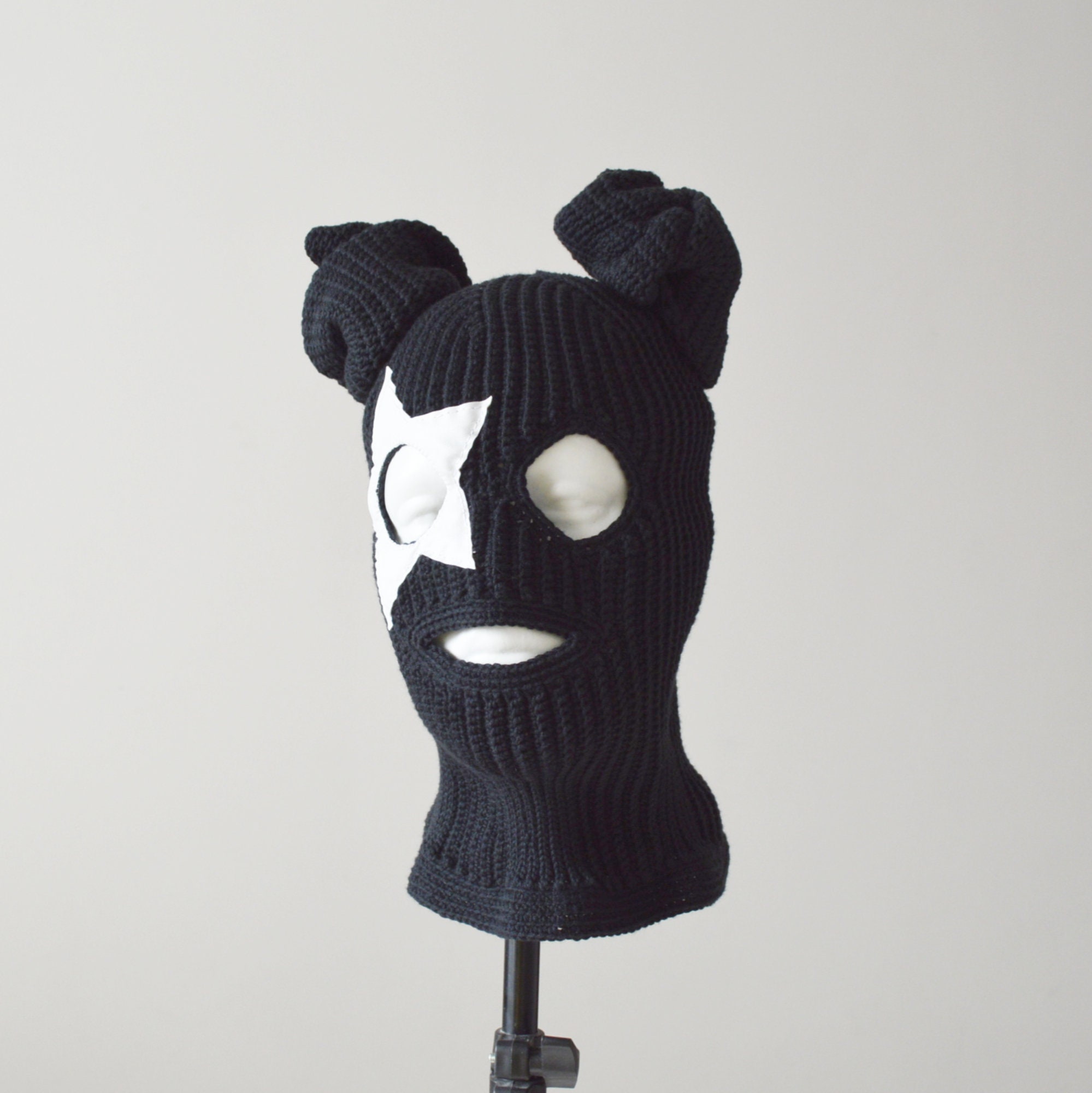 Custom Crochet Bunny Balaclava Star Full Face Mask Rabbit Ear - Etsy