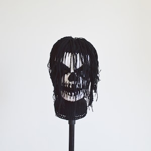 Custom skull dread mask with hair artist Crochet dead balaclava with dreadlock 3 holes Knit creepy clown ski hat unique original design