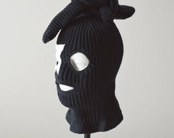 Custom Crochet Bunny Balaclava Star Full Face Mask Rabbit Ear - Etsy