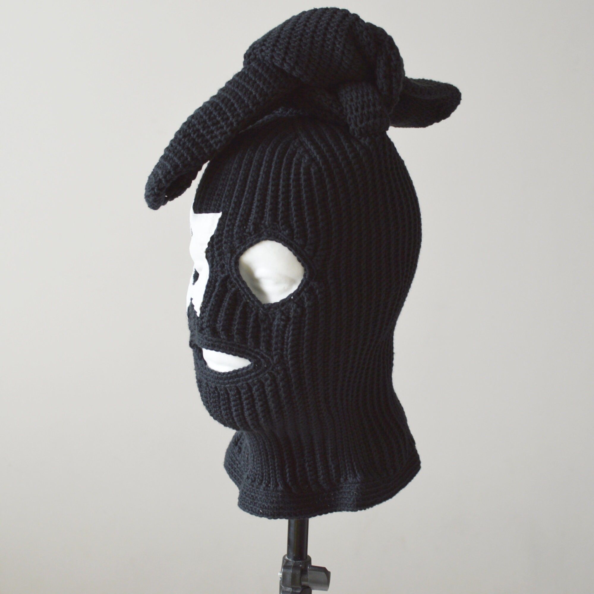 Custom Crochet Bunny Balaclava Star Full Face Mask Rabbit Ear