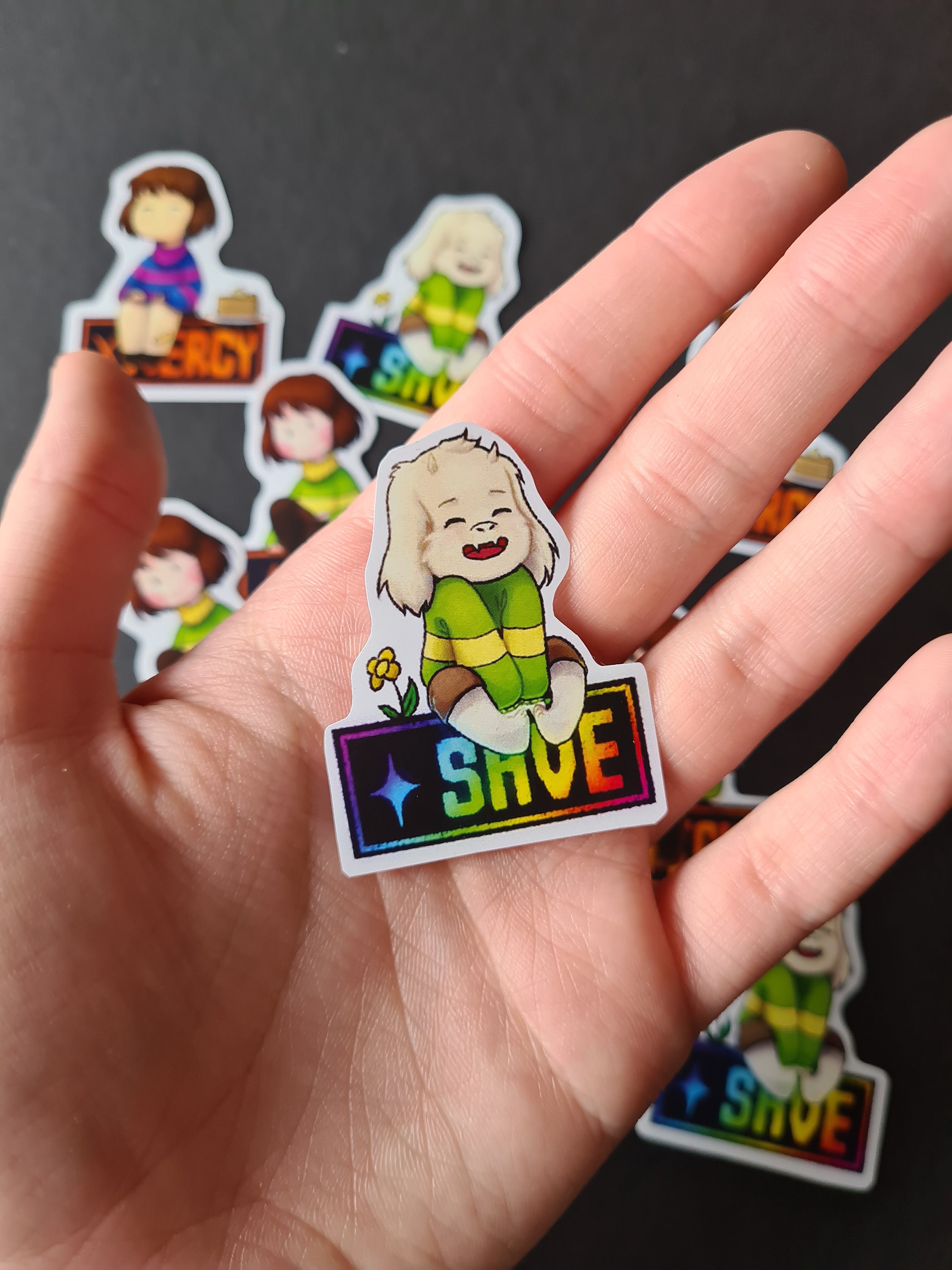 Undertale Asriel Chara and Frisk Stickers 