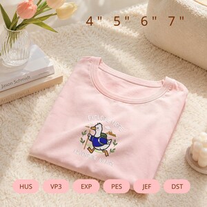 Explore More Adventure Awaits Embroidery Design, Hiking Goose Embroidery File, Cute Backpack Duck Embroidery Pattern, Camping