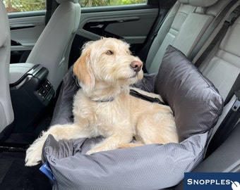 60x50cm Largest on market! Travel Dog Car Seat Bed Carrier Booster, Collar & Seat Straps. Easy wipe/wash removable covers.