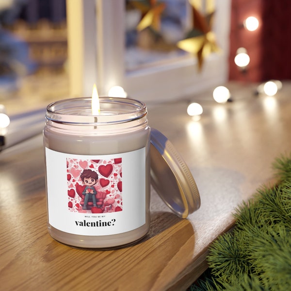 Valentine Scented Candle with a wonderful smell for a beautiful candlelight dinner in a romantic situation with a lot of love