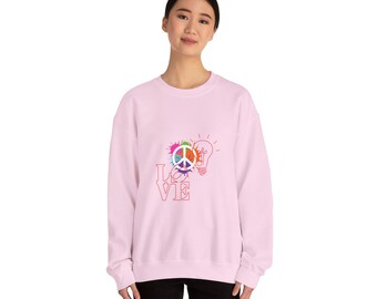 Sweatshirt Peace and Love for Unisex Heavy Blend™ Crewneck Sweatshirt - for him and for her in fancy color