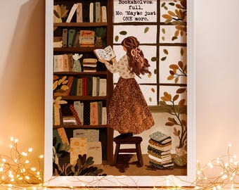 Gemütliche Lektüre Kunstdruck | Buchliebhaber Wand Kunst | Herbst Wohn Dekor | Digitaler Download