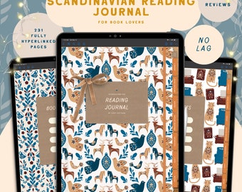 Scandinavian Digital Reading Journal, Reading Planner, Reading Digital Planner, Book Review, Goodnotes, Reading Tracker, Book Shelf,Read Log
