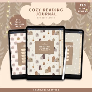 Cozy Digital Reading Journal | Reading Planner | Reading Digital Planner | Book Review, Goodnotes, Reading Tracker, Book Shelf, Reading Log