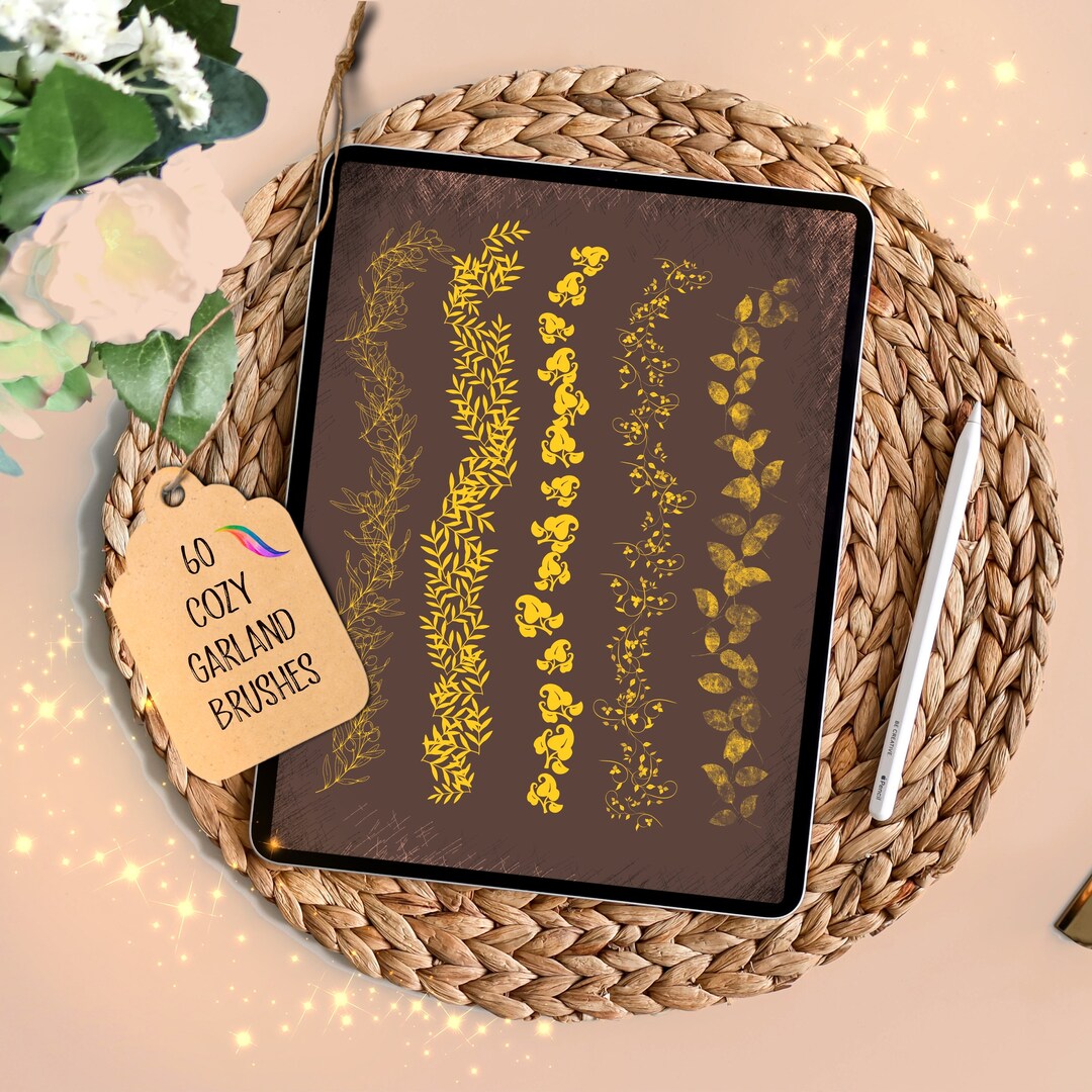 60 Procreate Cozy Garland Brushes Bundle | Procreate Christmas Wreath ...