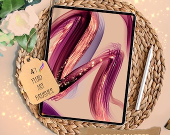 47 Procreate FLUID ART Brushes brushset | Procreate Alcohol Ink Brushes | Procreate color palette