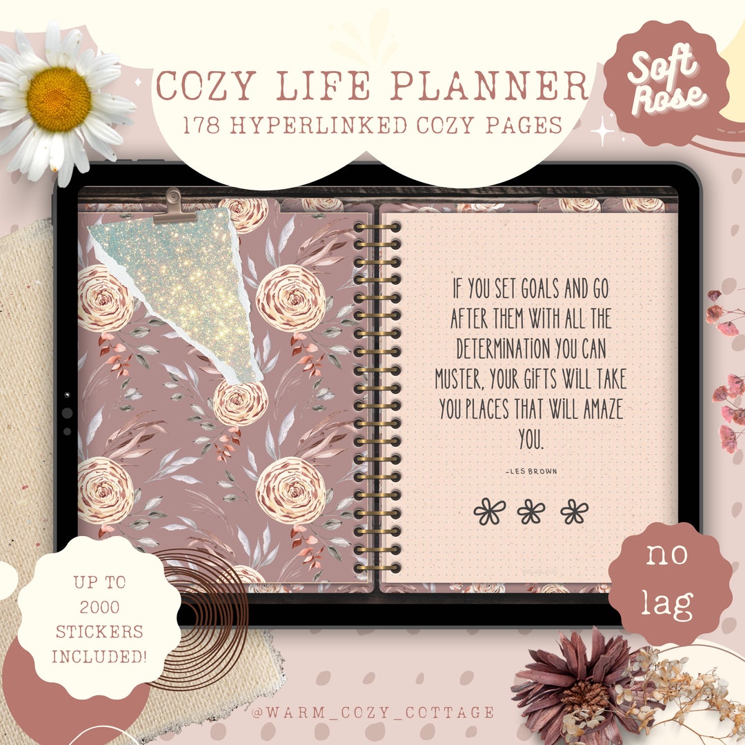 Pink Undated Digital Planner, Goodnotes Bullet Journal (PDF) - Etsy