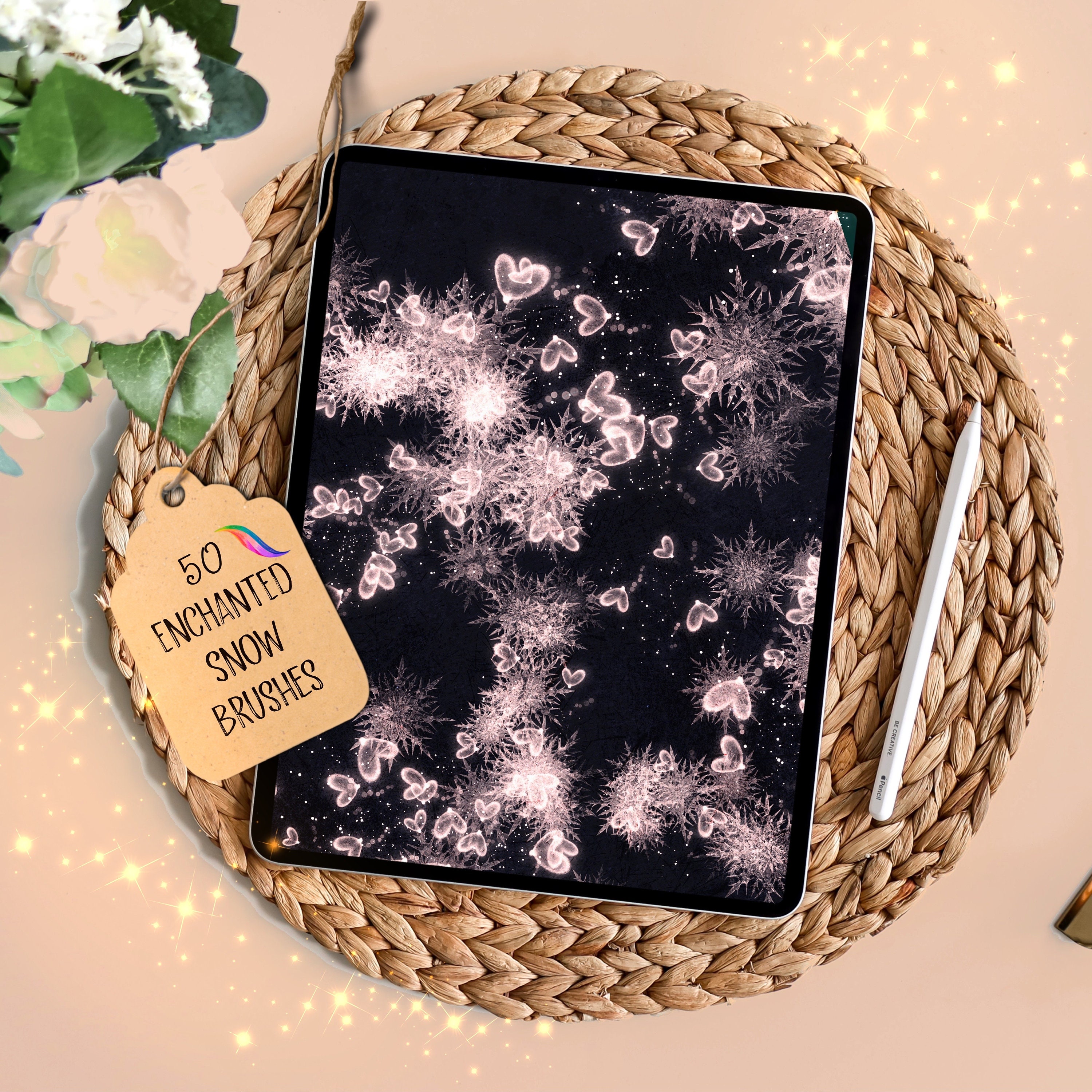 50 ENCHANTED SNOW Brushes Procreate Dual Brushes | Procreate Winter ...