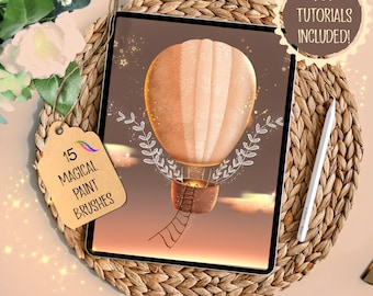 15 Procreate MAGICAL PAINT Brushes | pencil pastel brushes | procreate magical pastel drawing | procreate illustration brush