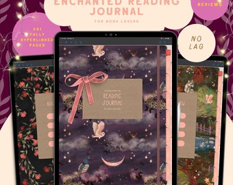 ENCHANTED Digital Reading Journal, Reading Planner, Reading Digital Planner, Book Review, Goodnotes, Reading Tracker, Book Shelf,Read Log