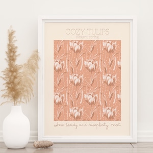 Cozy Flower Market Print, pattern, Botanical Wall Art, Floral Decor Posters, Bohemian Poster, Paris Print, Custom Wall Art, Digital Download