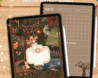 Enchanted Forest Digital Journal, iPad Journal, Goodnotes Journal, Hyperlinked, iPad planner, Notability Journal, Digital Journals, portrait