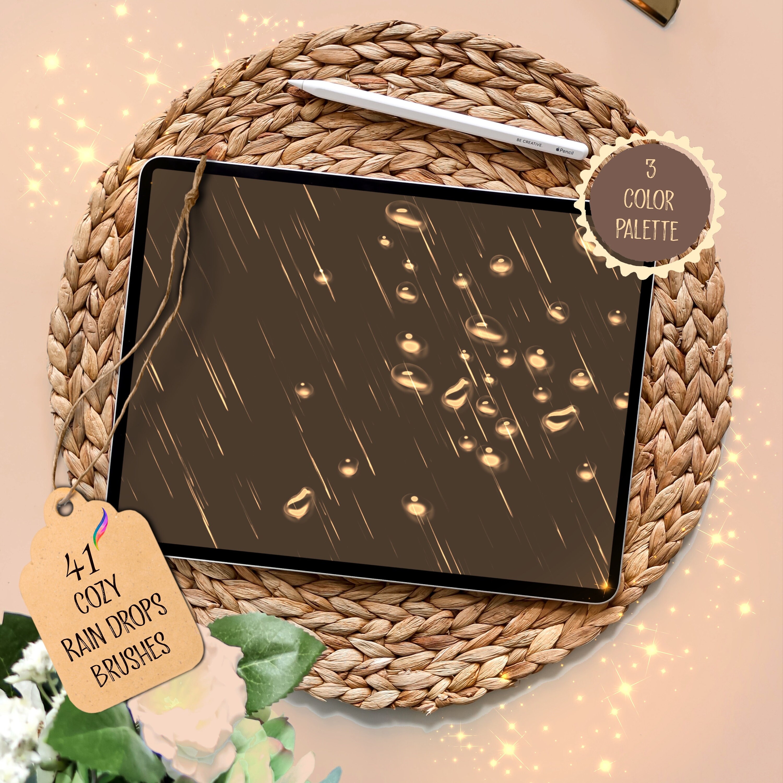 41 Procreate COZY RAIN DROPS Brushes Brushset Procreate Etsy