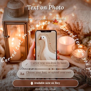 App für gebogenen Text auf Fotos | Tool zum Generieren von Wellentext | Text entlang eines Pfades zeichnen | Fotoeditor mit benutzerdefinierter Schriftart | Digitaler Download