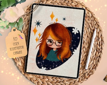 10 PREMIUM COZY ILLUSTRATOR canvas for procreate | transform your art in a beautiful vintage artwork | procreate textured paper canvas paper