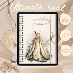 200+ Digital Wedding Planner for iPad, Goodnotes, Noteshelf, Wedding Planner, Wedding journal digital, Wedding Binder, PDF Wedding Planner