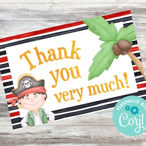 Pirate Thank You Card - Combination Stripe
