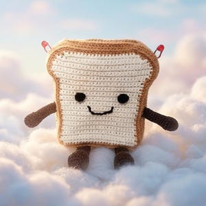 Crochet Toast Pouch Pattern PDF, Amigurumi Bread Coin Purse, Kawaii Food Handbag, Accessories, Easy Beginner DIY Gift
