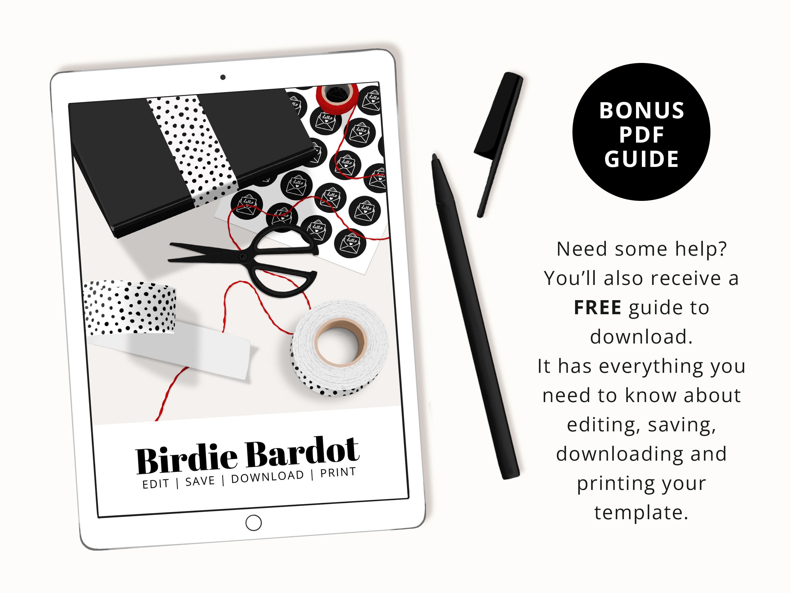 BAILEY Packing Tape Template Noissue Packing Tape DESIGN Etsy