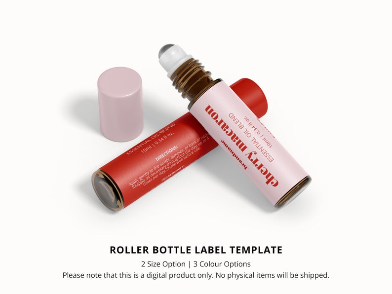 FLORRIE Roller Bottle Label Template Editable Roller Bottle Etsy