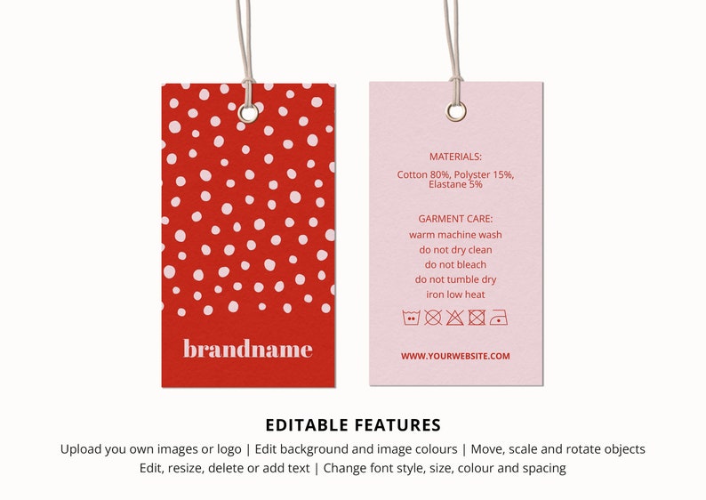 FLORRIE Hang Tag Template Editable Hang Tag Printable Hang Etsy