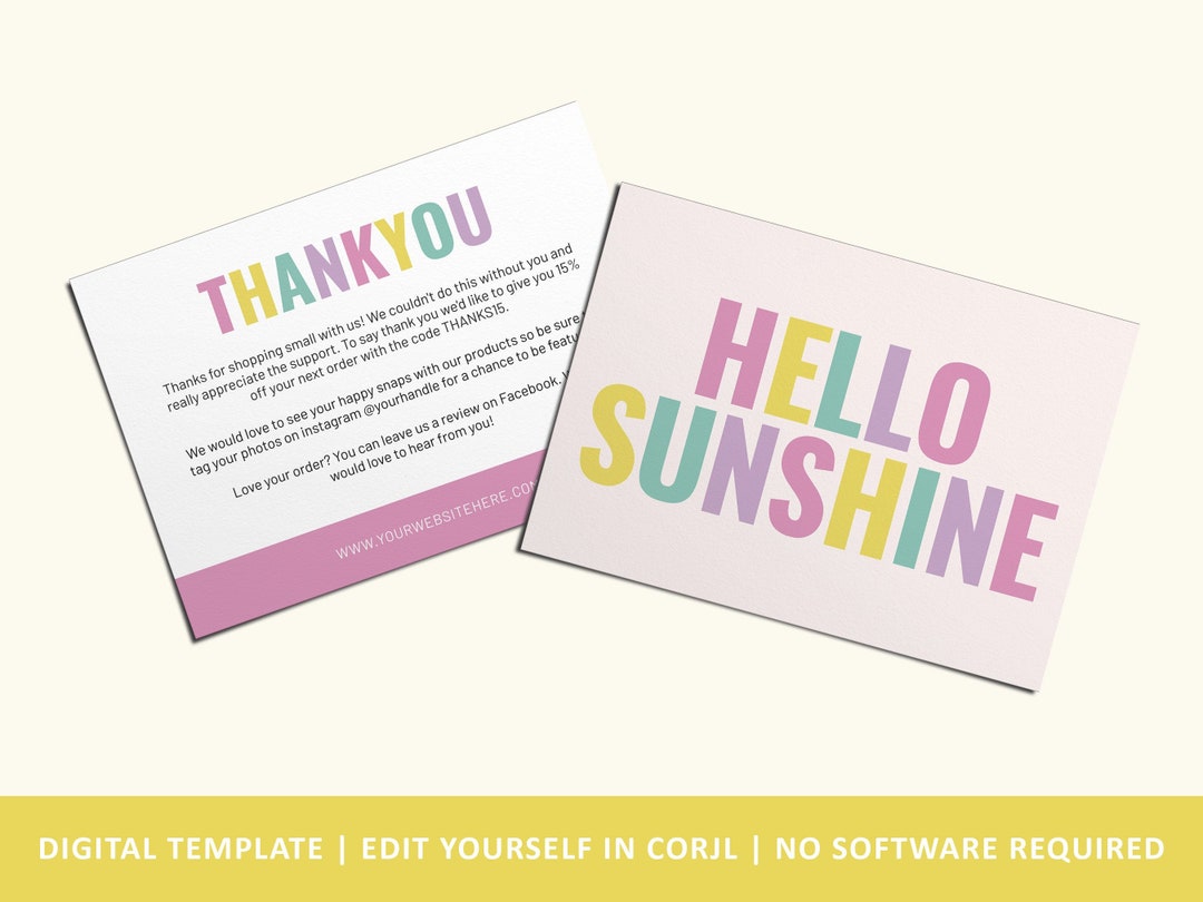 CLEO Order Insert Card Template Editable Order Insert Card, Printable ...
