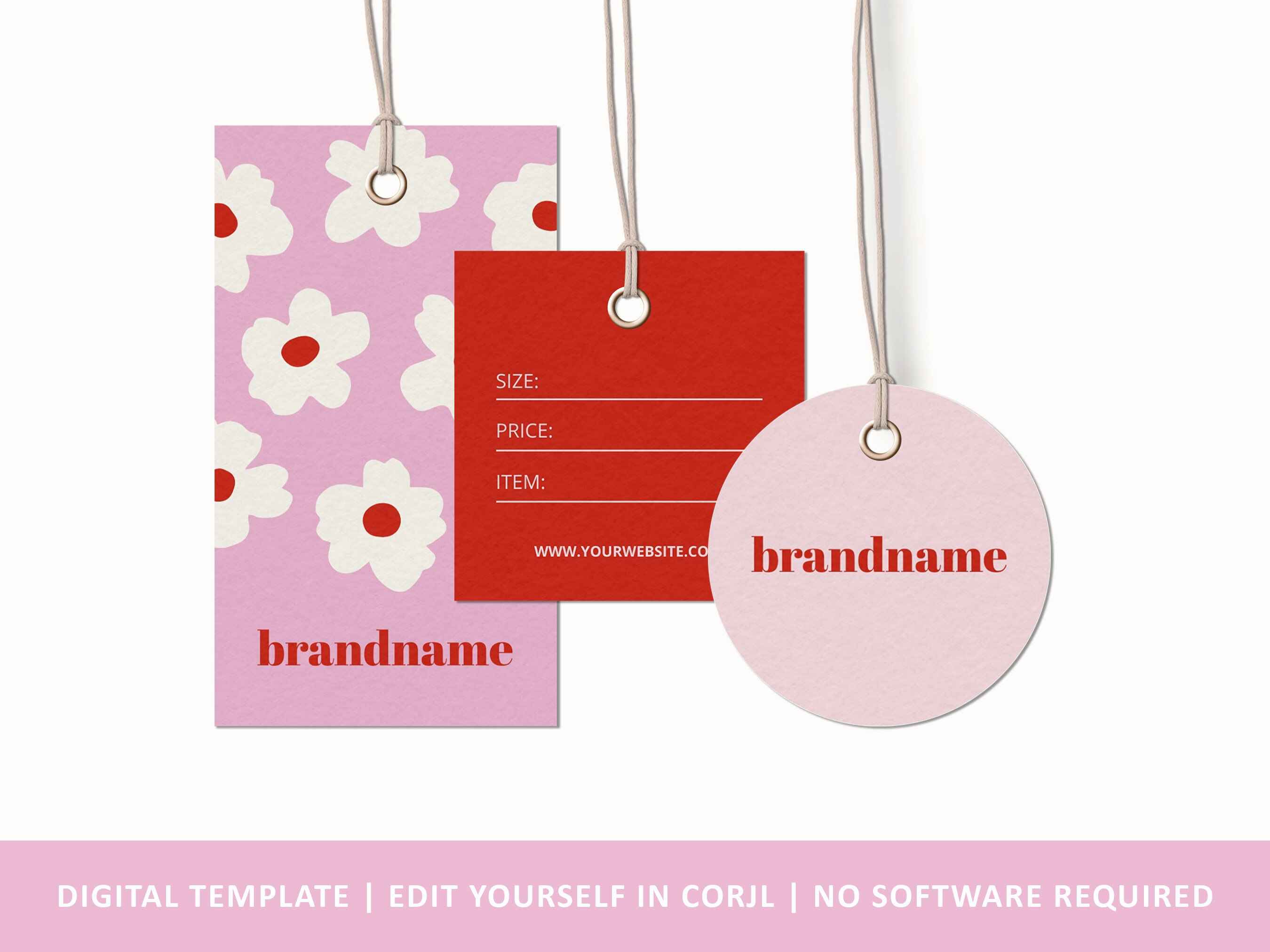 FLORRIE Hang Tag Template Editable Hang Tag, Printable Hang Tag ...