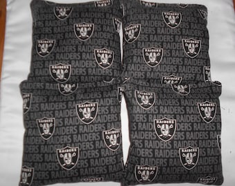 Set 8 Sacche Per Cornhole Oakland Las Vegas Raiders, Colori Nero E Blu