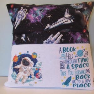 Space Reading Pocket Pillow: Astronaut Kids Book Pillow