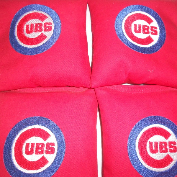 Set Sacchetti Cornhole Chicago Cubs Set Di 8 Sacchetti Per Gioco Cornhole Dei Chicago Cubs - Alta Qualit&agrave;, Regolabili, Artigianali Set Completto Cornhole MLB