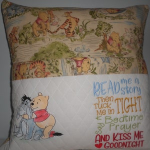Pooh Reading Pillow: Cotton Kids Book Buddy Gift